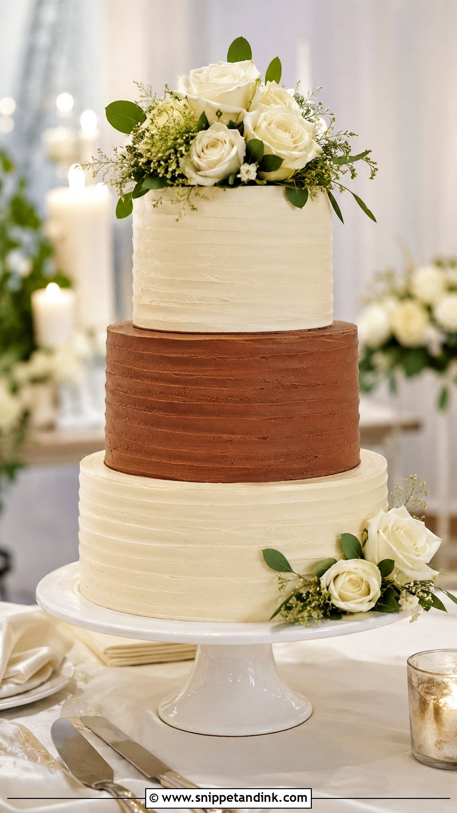 Chocolate Vanilla Buttercream Wedding Cake - Snippet and Ink - 25 Chocolate Vanilla Wedding Cake Ideas