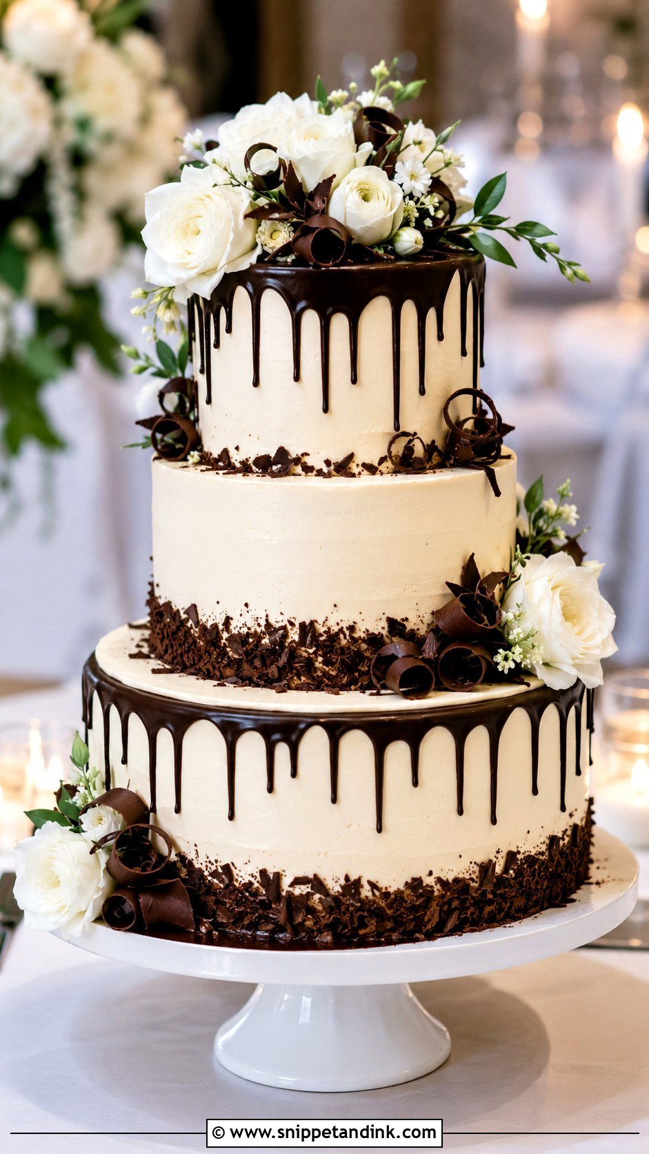 Chocolate Vanilla Espresso Wedding Cake - Snippet and Ink - 25 Chocolate Vanilla Wedding Cake Ideas