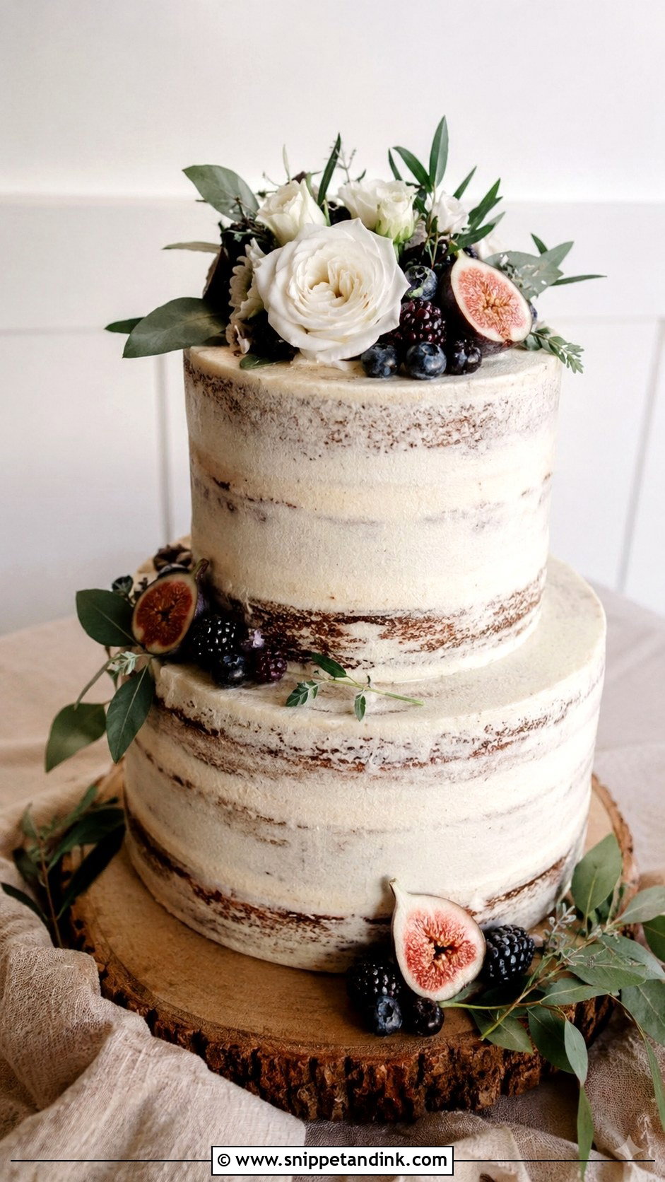 Chocolate Vanilla Semi Naked Wedding Cake - Snippet and Ink - 25 Chocolate Vanilla Wedding Cake Ideas