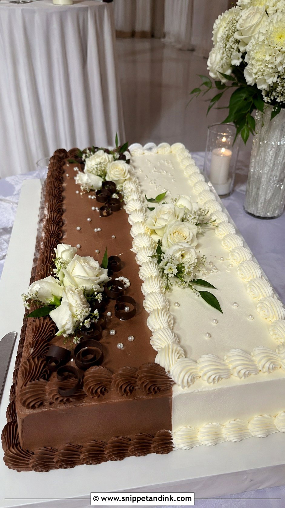 Chocolate Vanilla Sheet Wedding Cake - Snippet and Ink - 25 Chocolate Vanilla Wedding Cake Ideas
