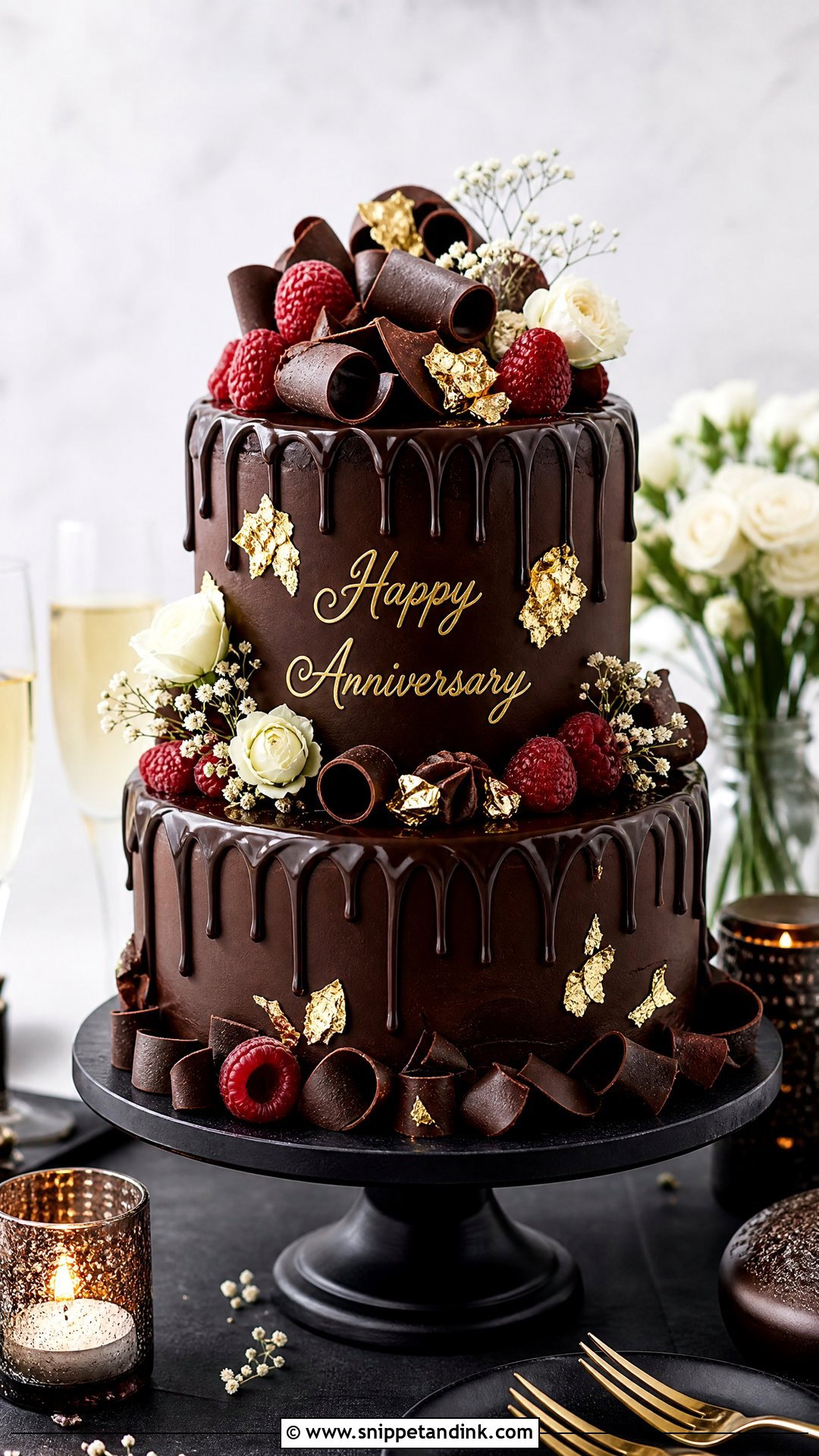 Chocolate Wedding Anniversary Cake - Snippet and Ink - 30 Wedding Anniversary Cake Design Ideas