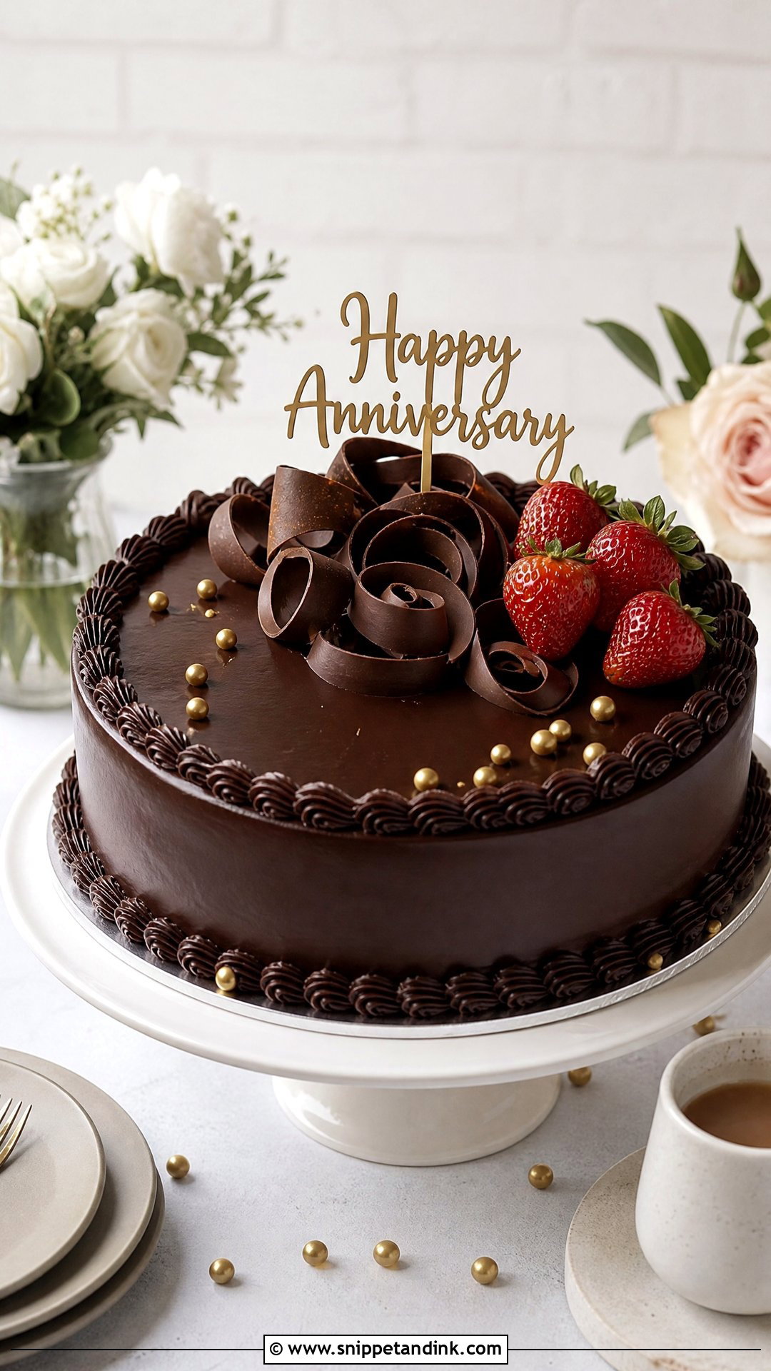 Chocolate Wedding Anniversary Cake - Snippet and Ink - 20 Simple Wedding Anniversary Cake Design Ideas