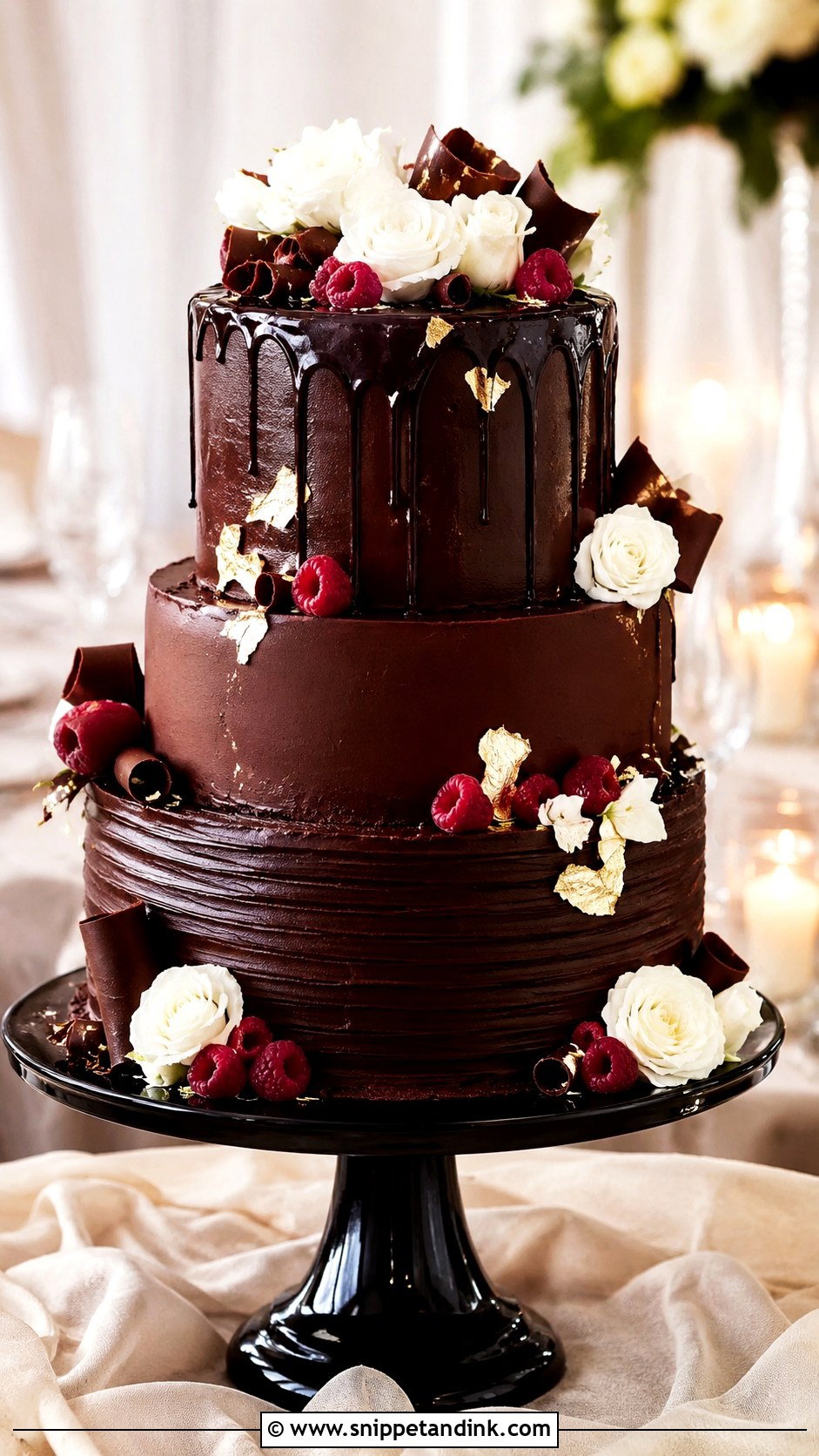 Chocolate Wedding Cake - Snippet and Ink - 25 Cake and Cupcakes Ideas for Wedding