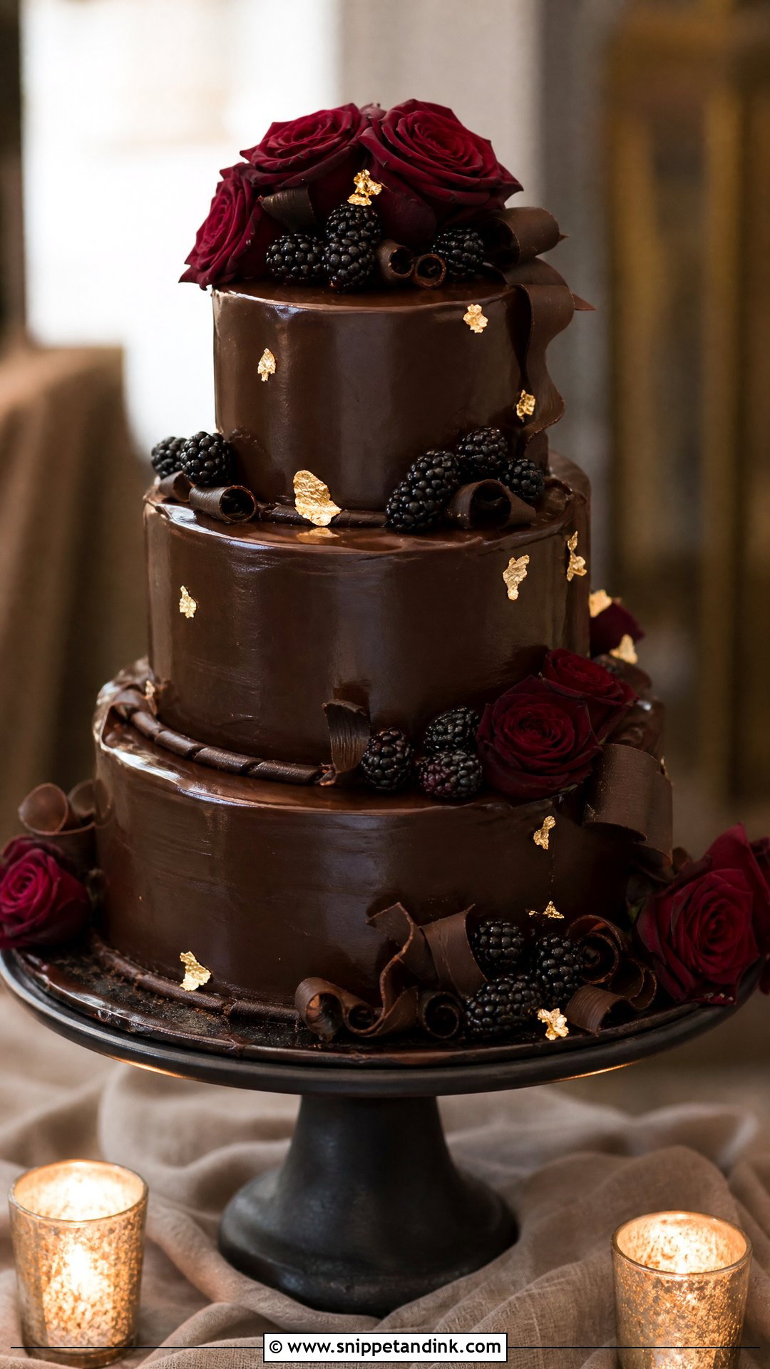 Chocolate Wedding Cake - Snippet and Ink - 30 Celebration Cakes for Wedding