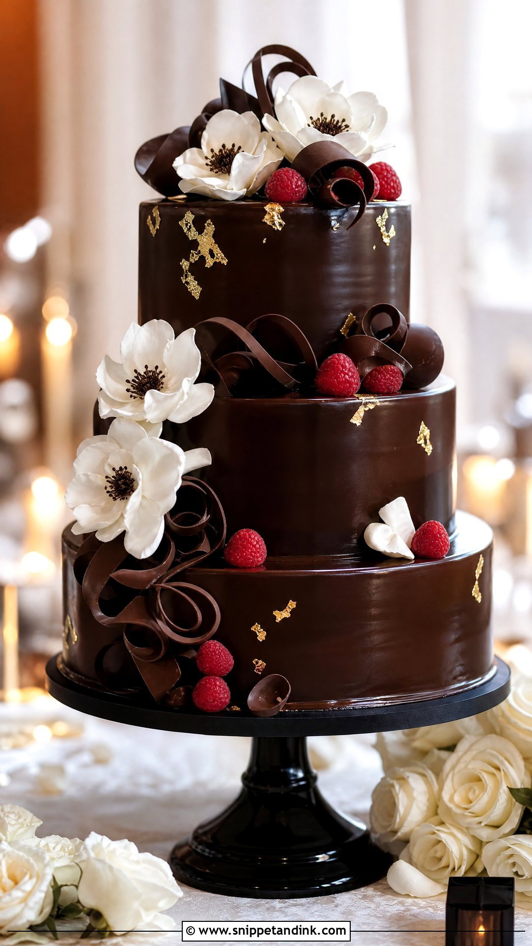 Chocolate Wedding Cake - Snippet and Ink - 30 Trending Cakes for Wedding