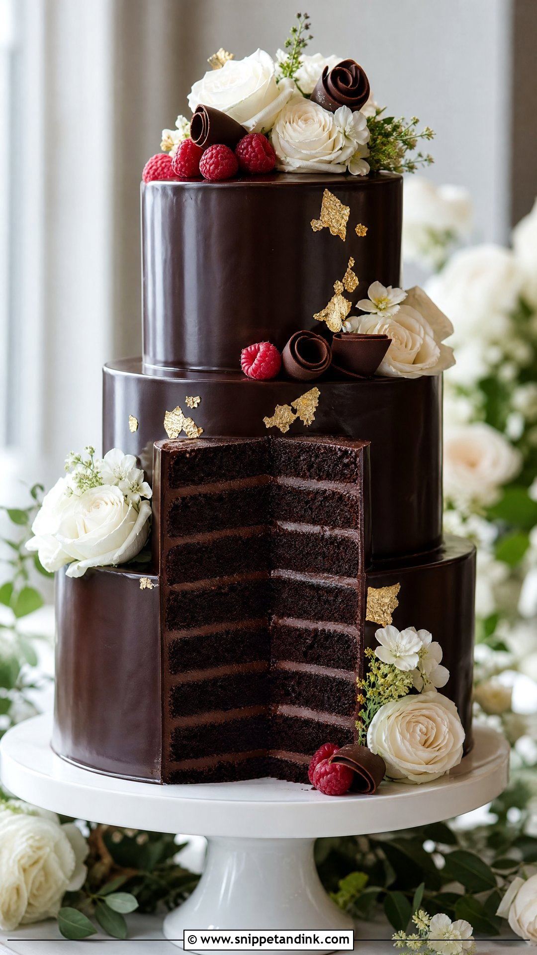 Chocolate Wedding Cake - Snippet and Ink - 35 Wedding Cakes