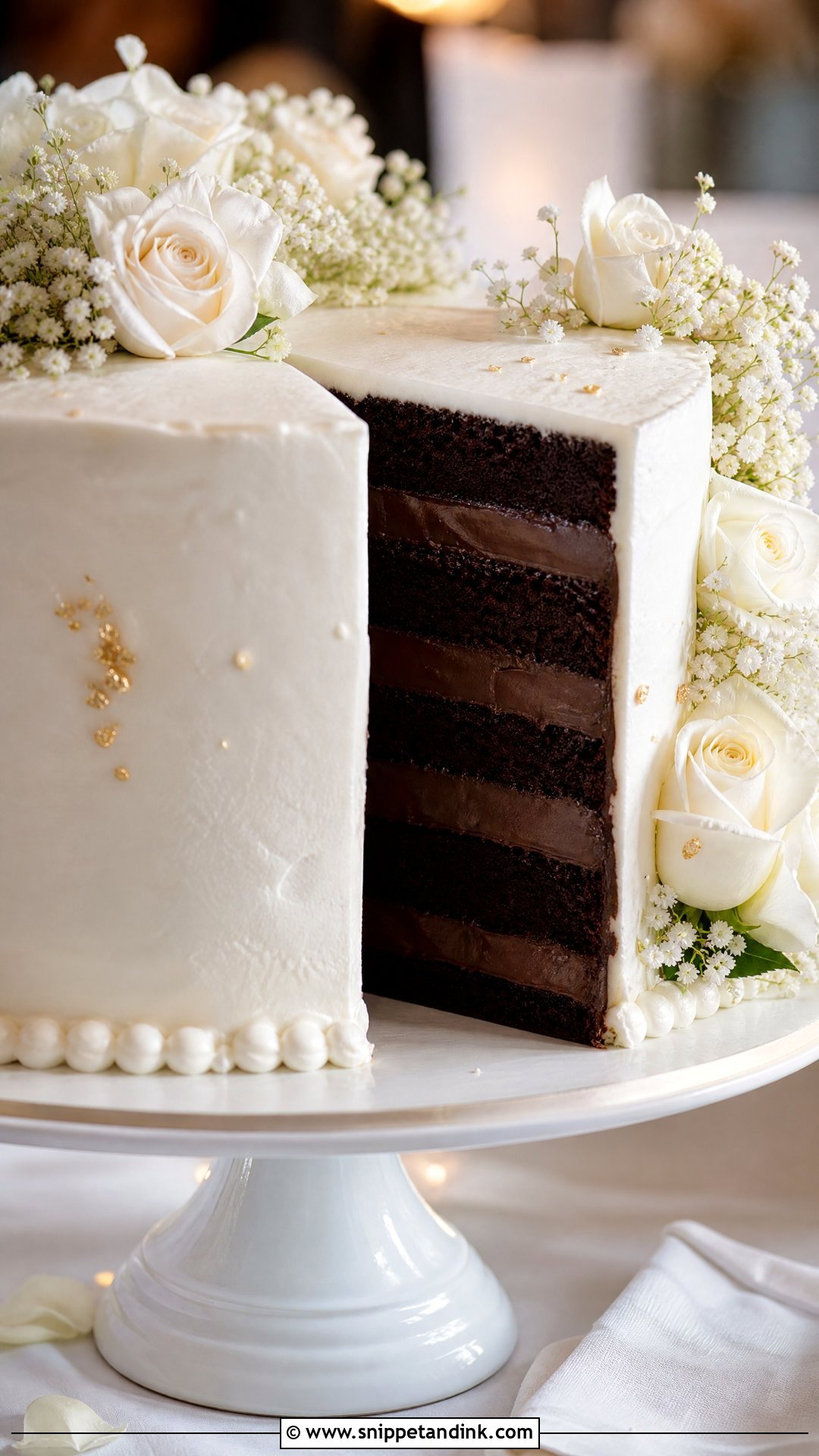 Chocolate Wedding Cake - Snippet and Ink - 20 Traditional Wedding Cakes