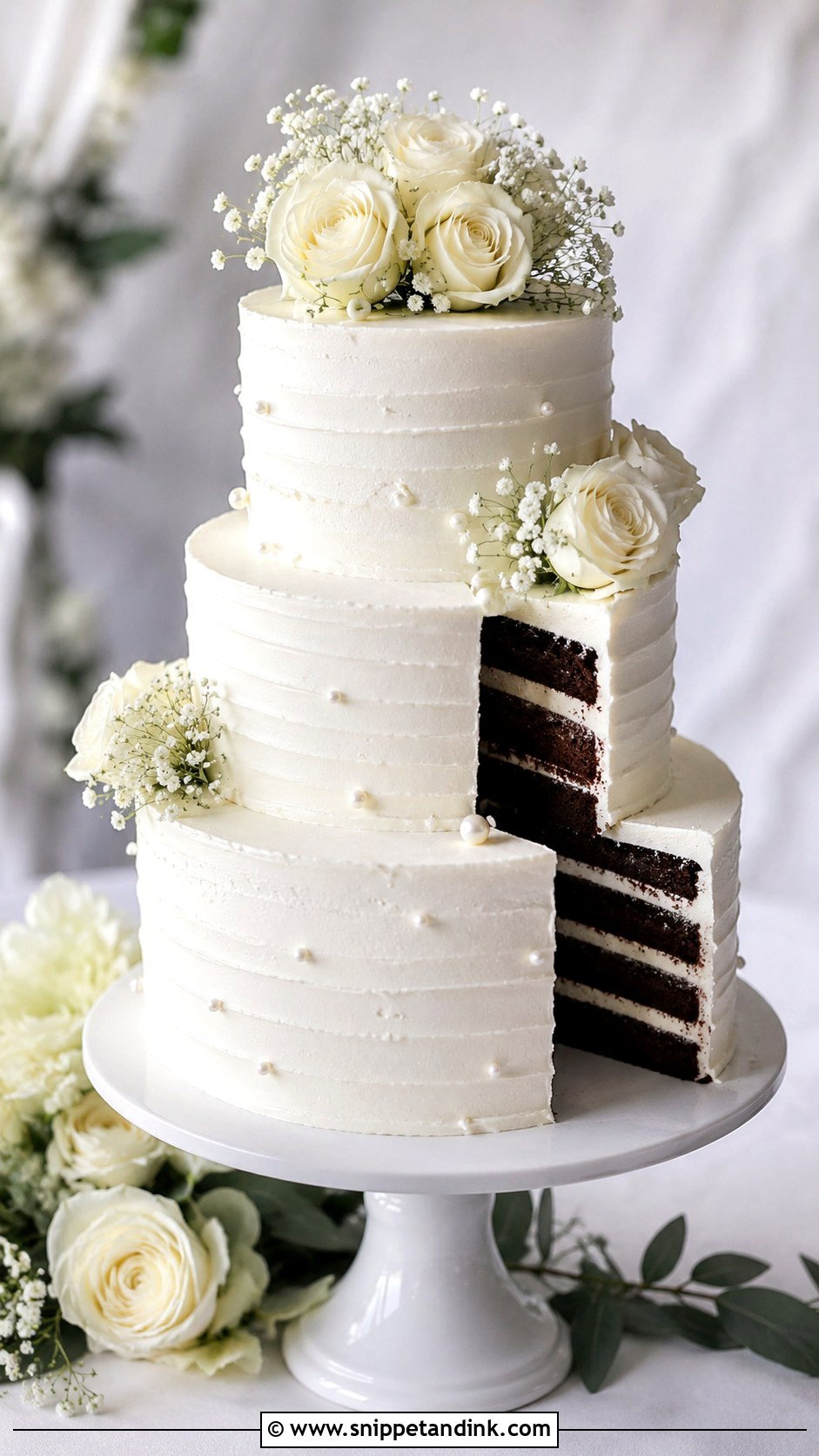 Chocolate Wedding Cake With White Buttercream - Snippet and Ink - 20 Chocolate Wedding Cake Ideas with White Icing