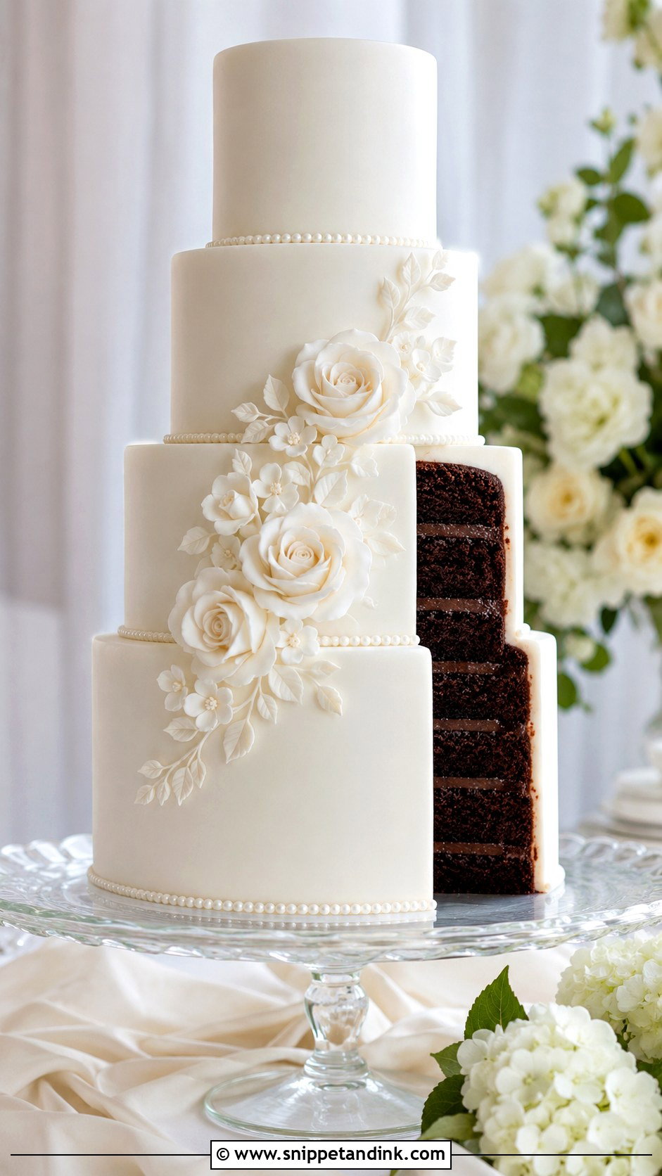 Chocolate Wedding Cake With White Fondant - Snippet and Ink - 20 Chocolate Wedding Cake Ideas with White Icing
