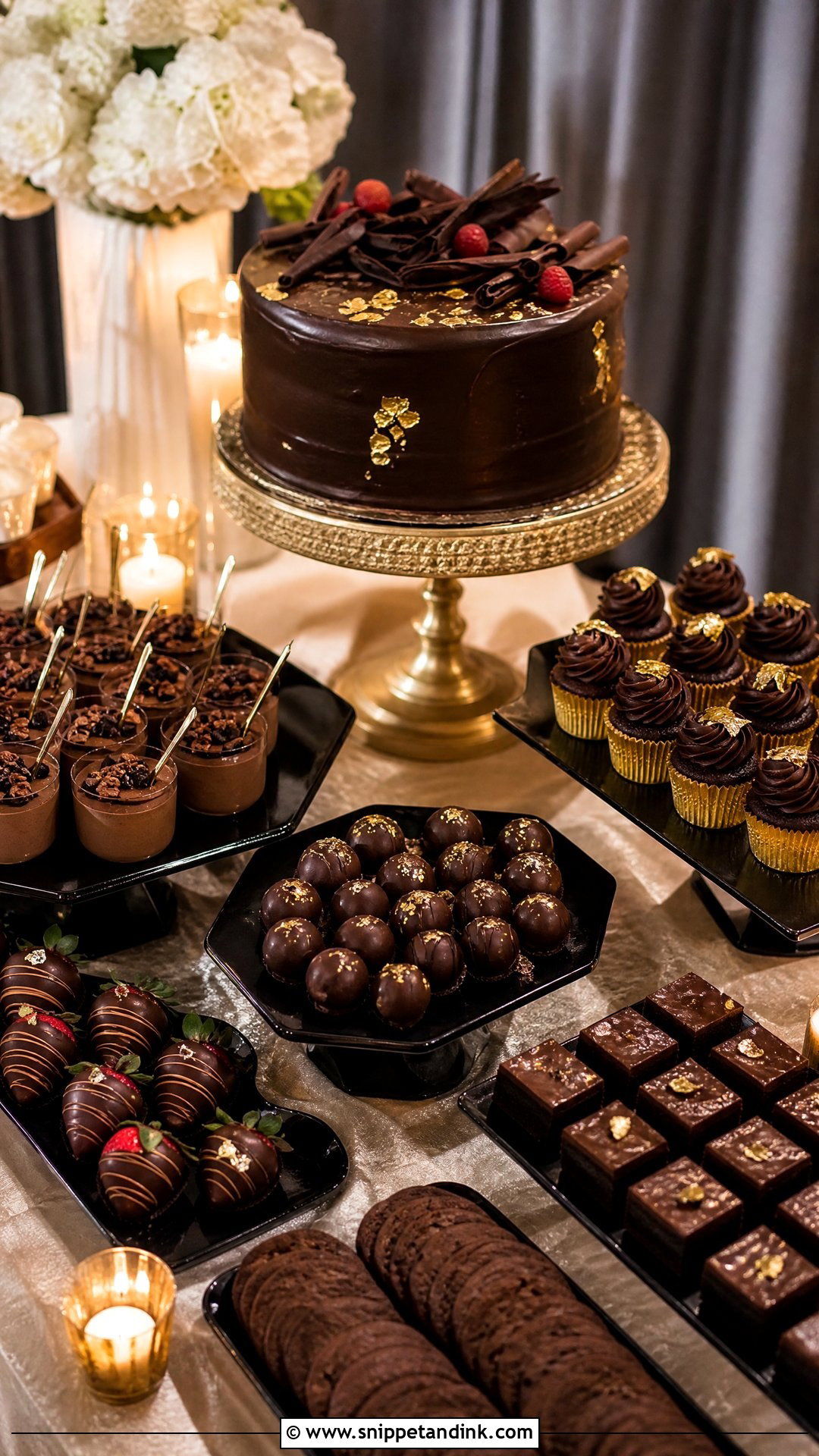 Chocolate Wedding Dessert Table - Snippet and Ink - 30 Wedding Dessert Table Ideas