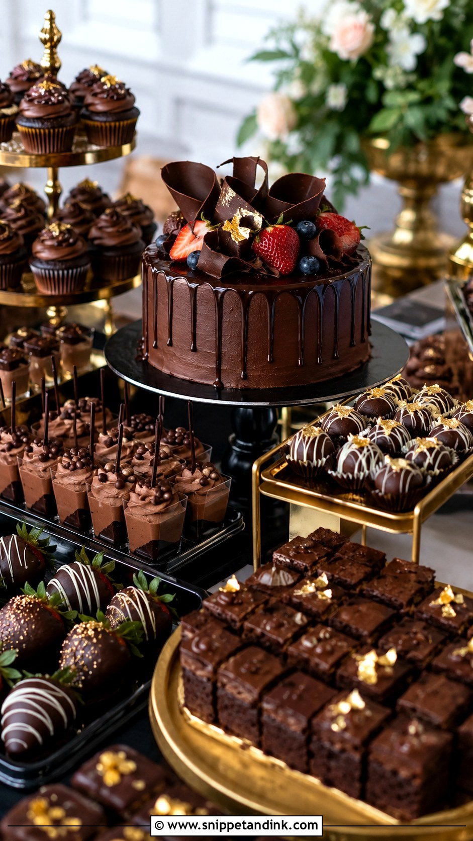 Chocolate Wedding Dessert Table - Snippet and Ink - 20 Assorted Wedding Dessert Table Ideas