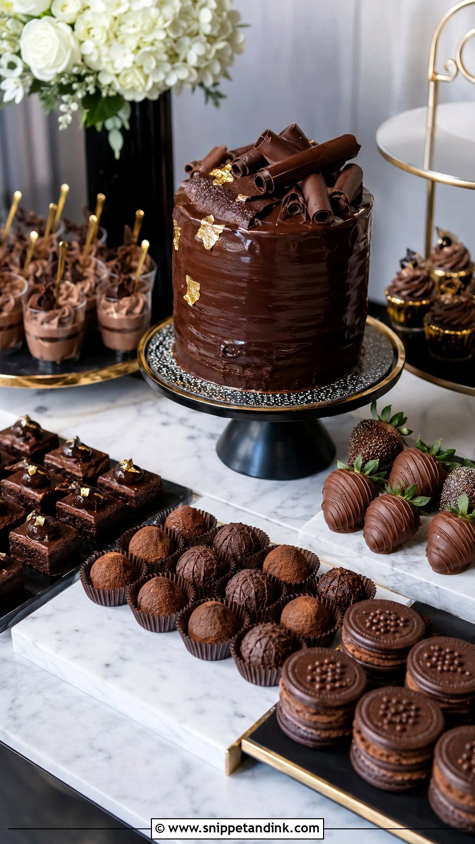 Chocolate Wedding Sweet Table - Snippet and Ink - 30 Wedding Sweet Table Ideas