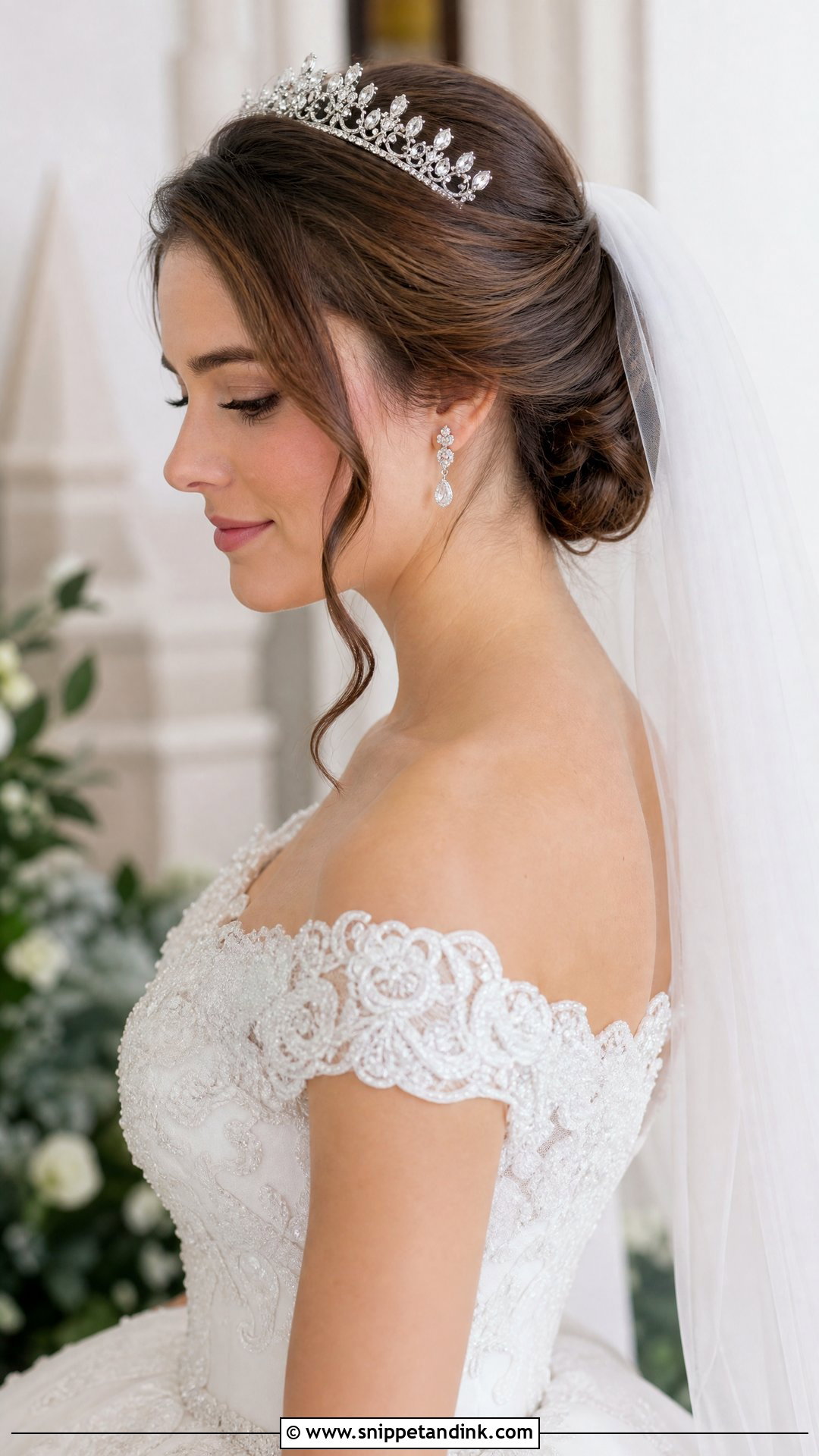 Christian Bridal Bun With Tiara - Snippet and Ink - 15 Christian Bridal Bun Hairstyle Ideas