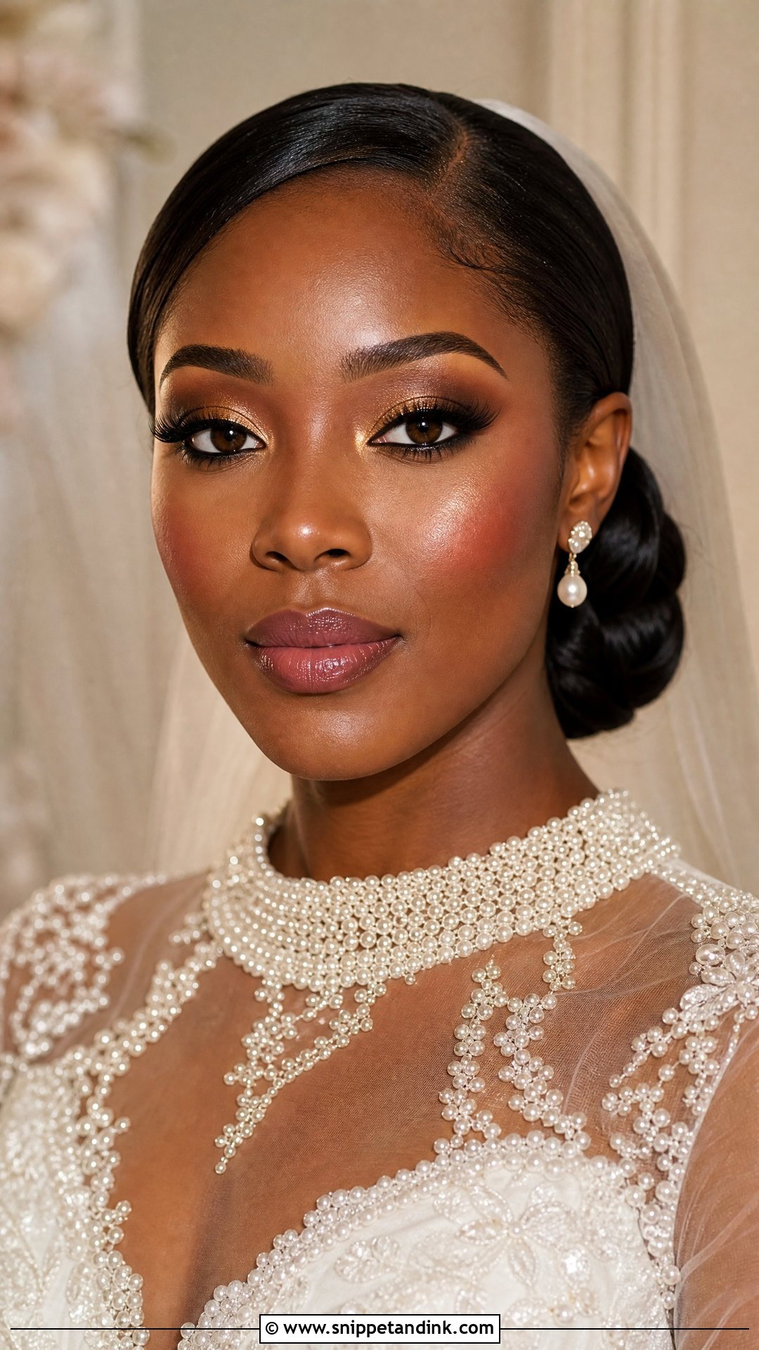 Christian Bridal Glam Makeup For Dark Skin - Snippet and Ink - 20 Christian Bridal Makeup Look Ideas