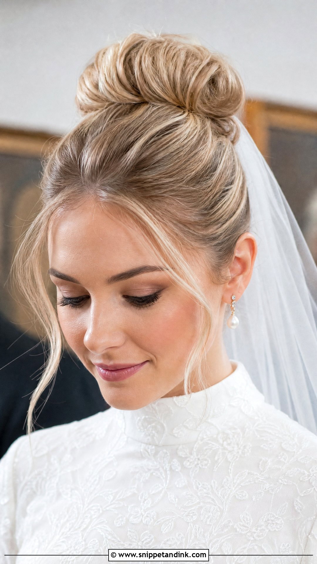 Christian Bridal High Bun - Snippet and Ink - 15 Christian Bridal Bun Hairstyle Ideas