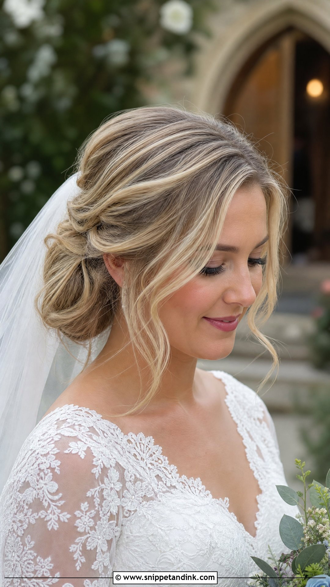 Christian Bridal Messy Low Bun - Snippet and Ink - 15 Christian Bridal Bun Hairstyle Ideas