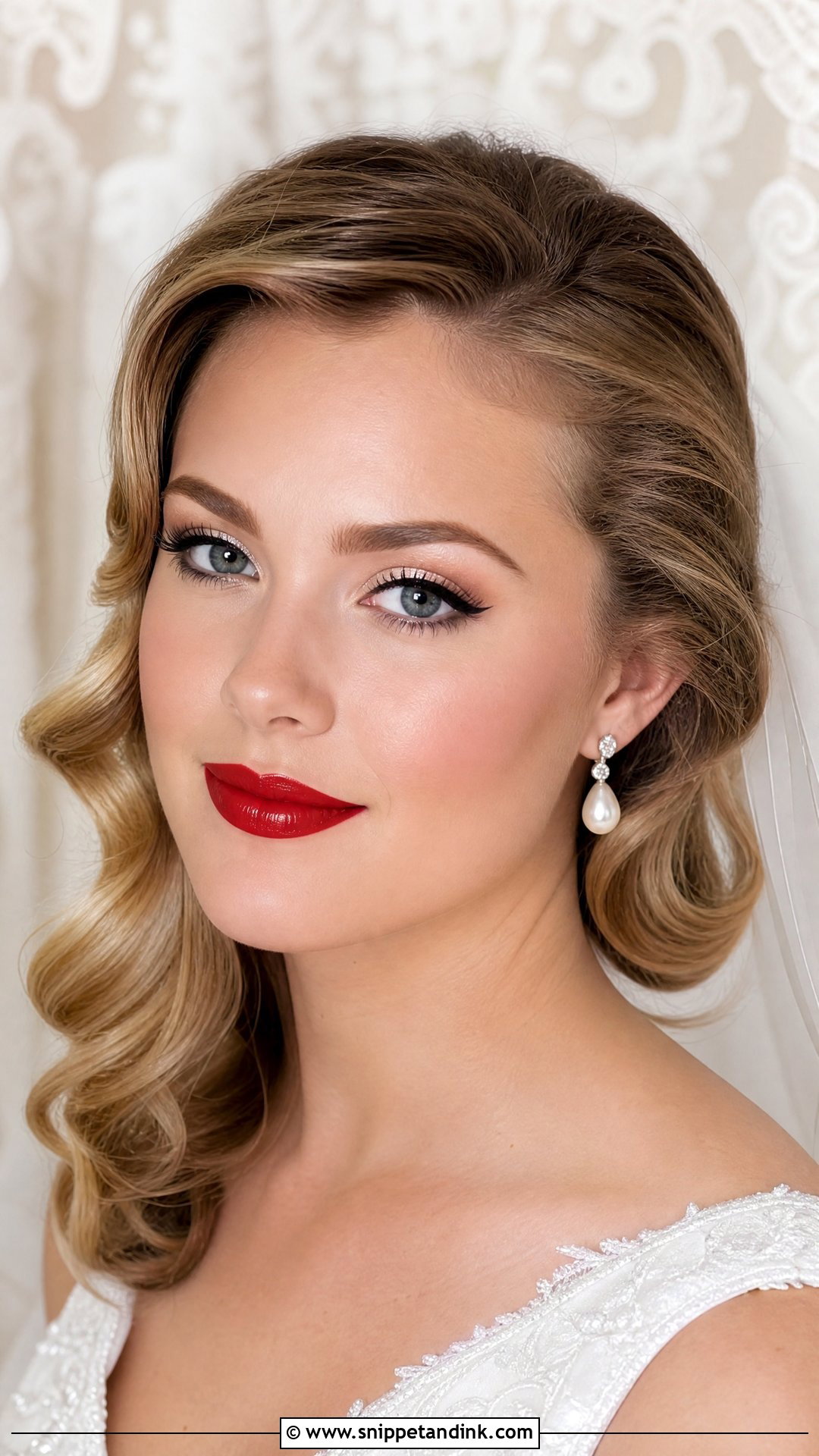 Christian Bridal Red Lip Makeup - Snippet and Ink - 20 Christian Bridal Makeup Look Ideas