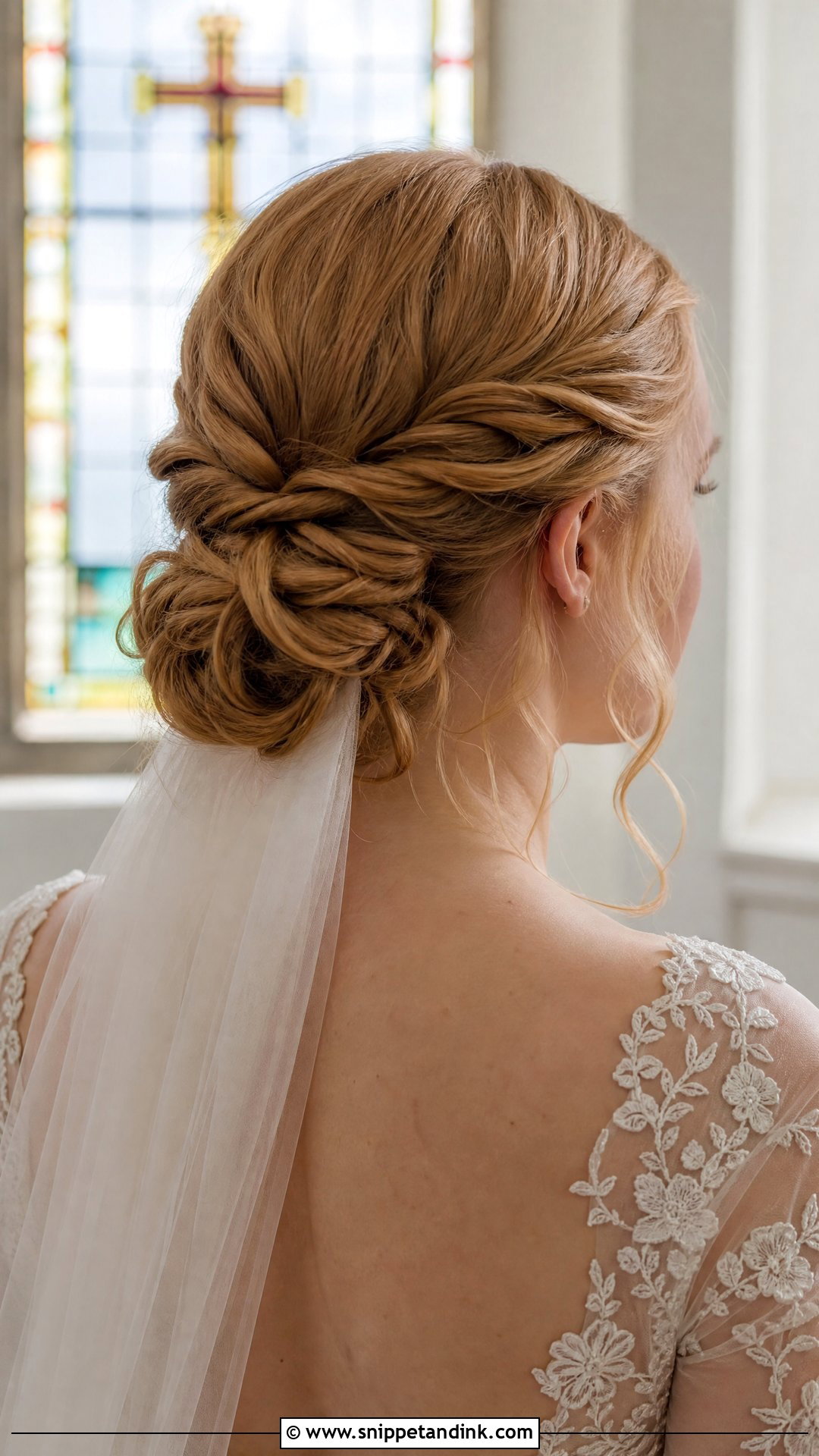 Christian Bridal Twisted Bun - Snippet and Ink - 15 Christian Bridal Bun Hairstyle Ideas