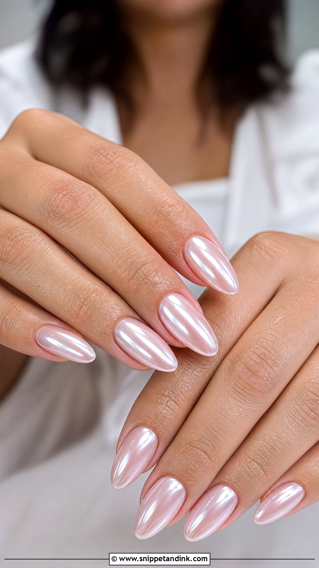 Chrome Almond Bridal Nails - Snippet and Ink - 25 Almond Shape Bridal Nails