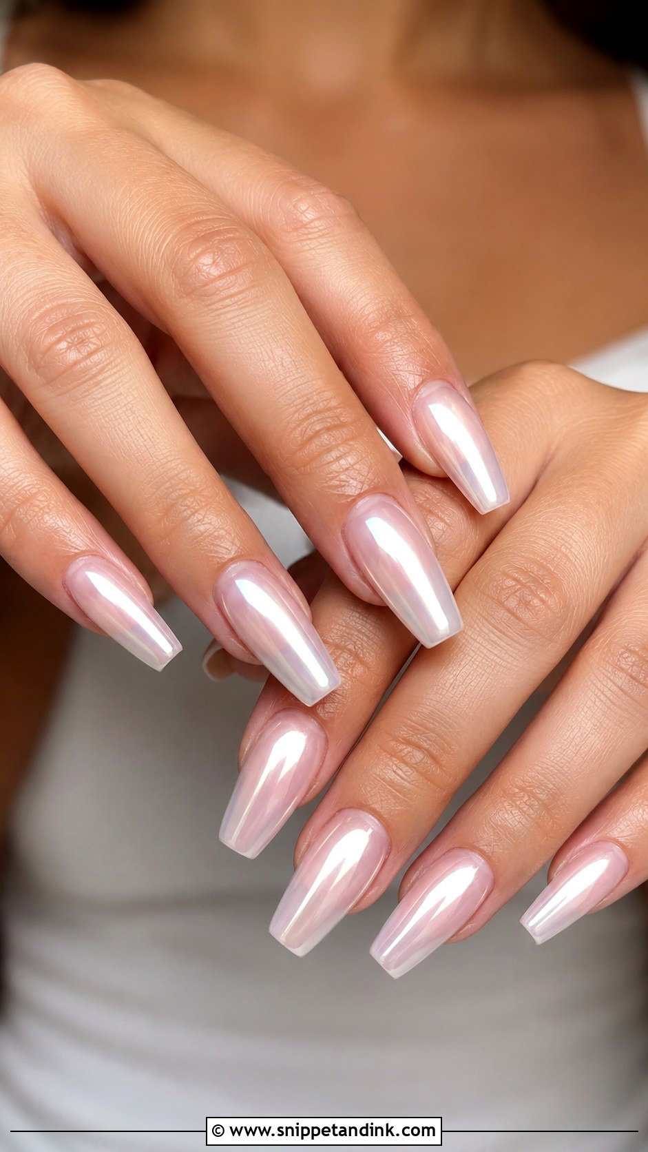Chrome Coffin Bridal Nails - Snippet and Ink - 20 Coffin Shape Bridal Nails
