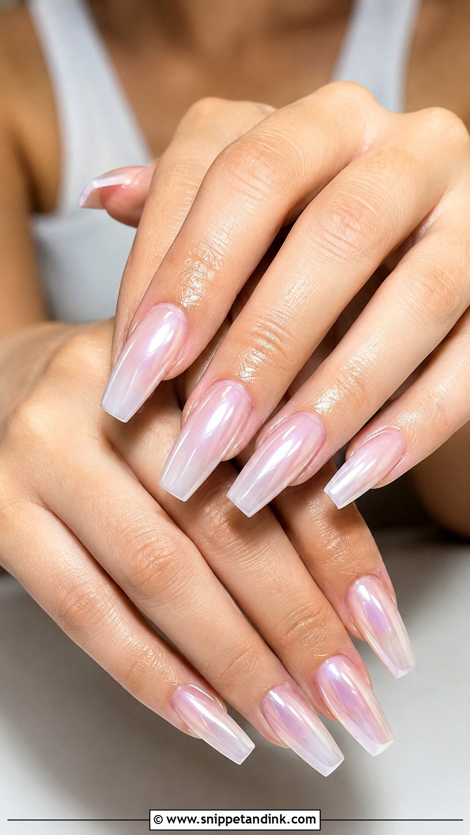 Chrome Coffin Wedding Nails - Snippet and Ink - 20 Coffin Shape Wedding Nails