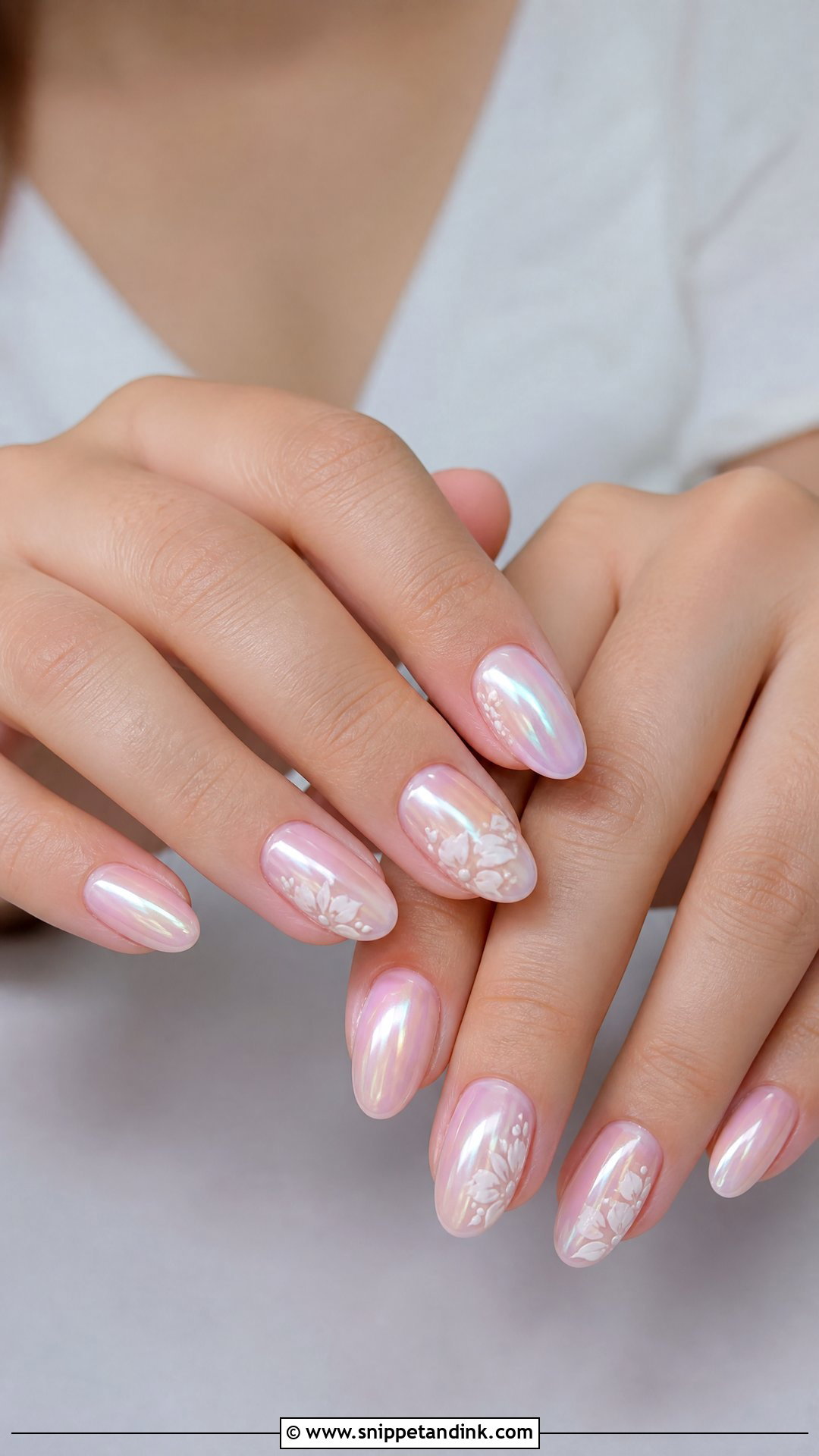 Chrome Floral Wedding Nails - Snippet and Ink - 25 Chrome Wedding Nails