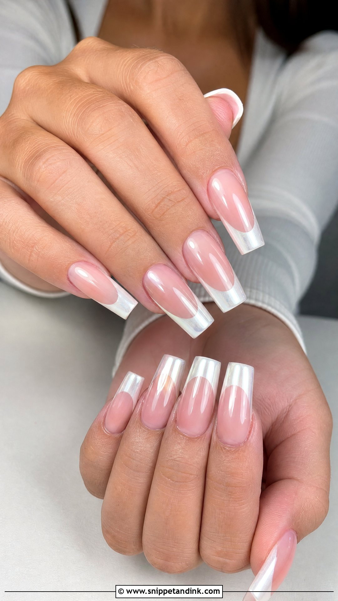 Chrome French Acrylic Wedding Nails - Snippet and Ink - 25 Acrylic Wedding Nails for Bride