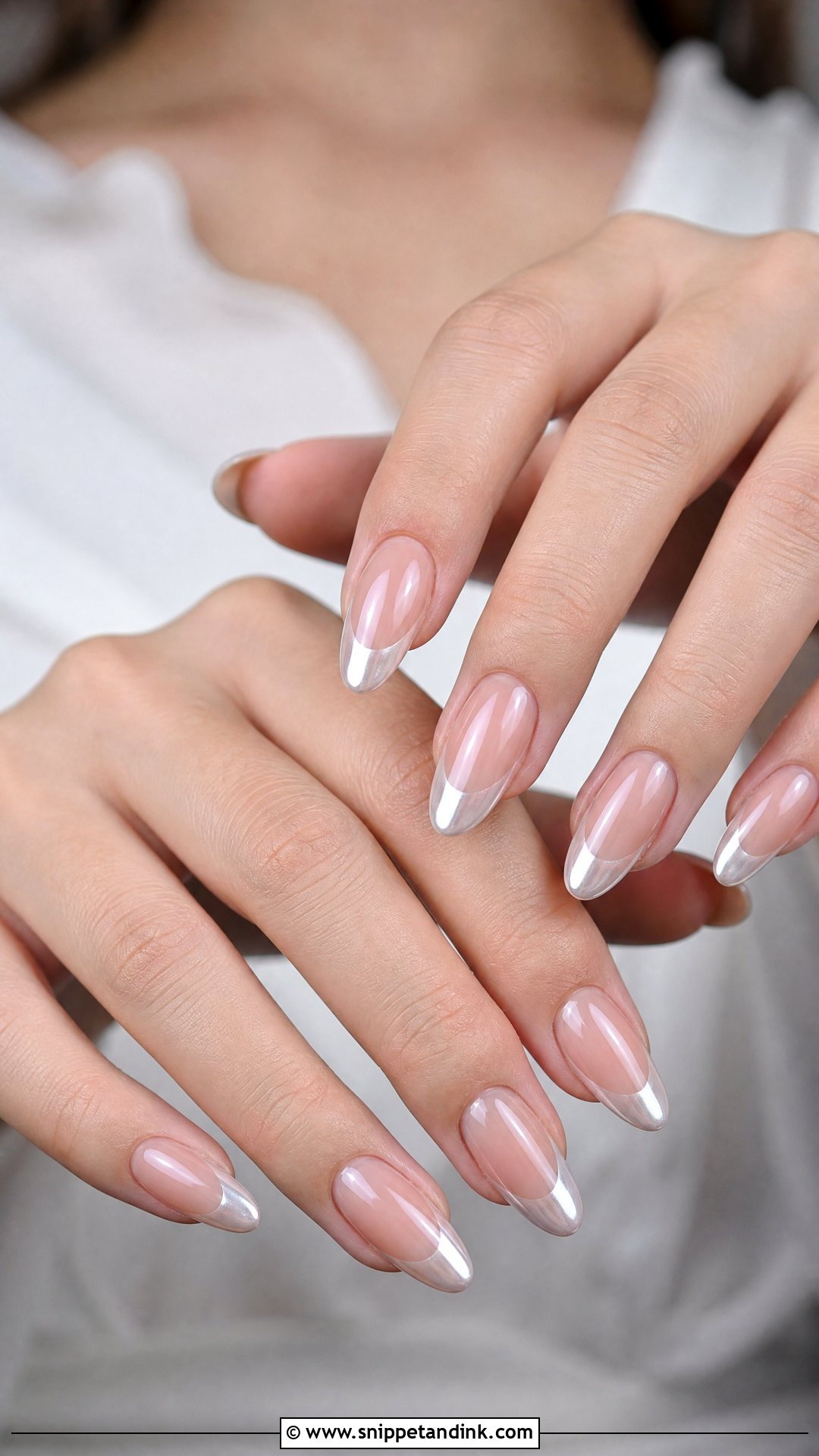 Chrome French Bridal Nails - Snippet and Ink - 25 Classy Bridal Nails