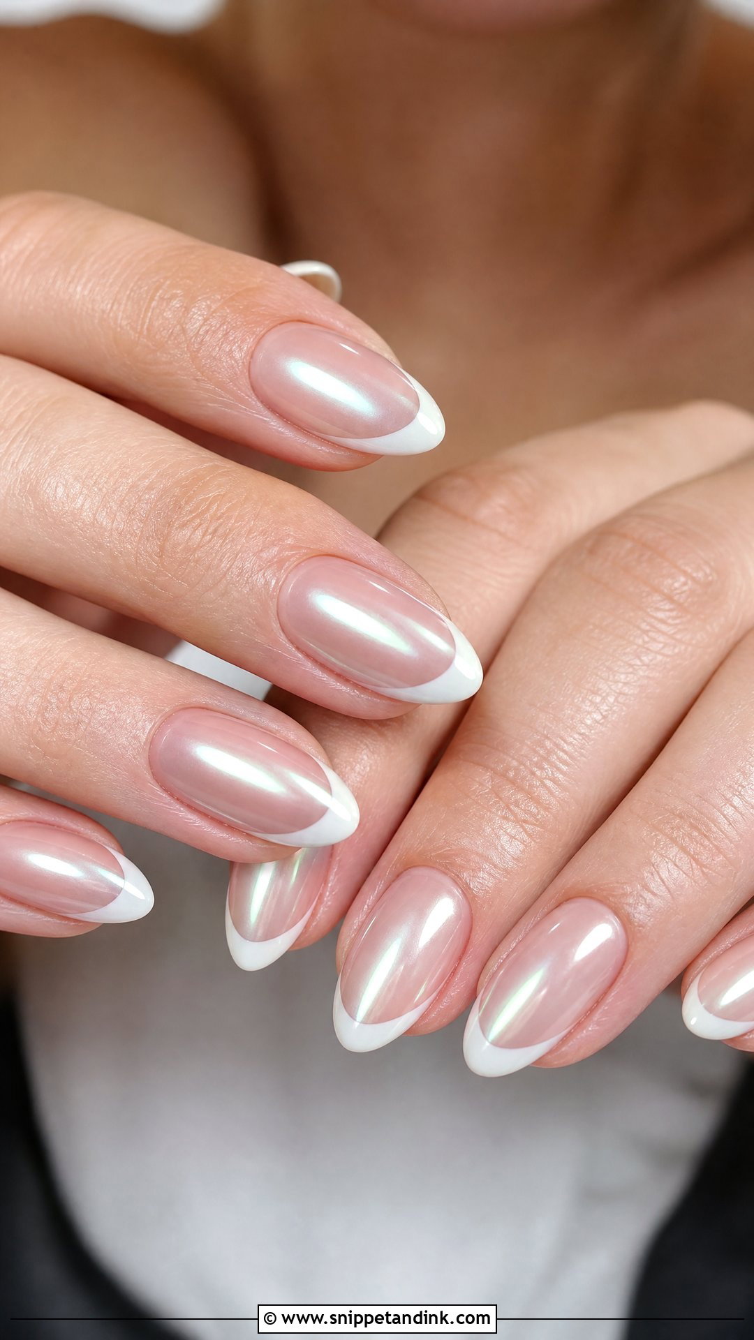 Chrome French Bridal Nails - Snippet and Ink - 25 Unique Bridal Nails