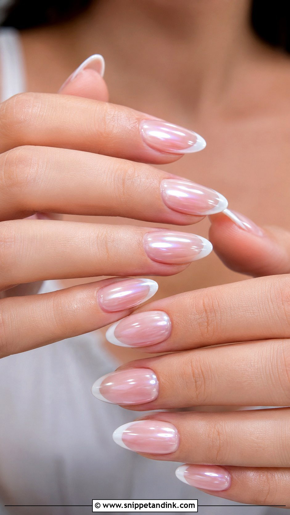 Chrome French Bridal Wedding Nails - Snippet and Ink - 20 French Bridal Wedding Nails