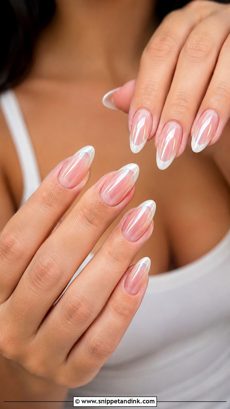 Chrome French Bride Nail Extension - Snippet and Ink - 20 Nail Extension for Bride Ideas