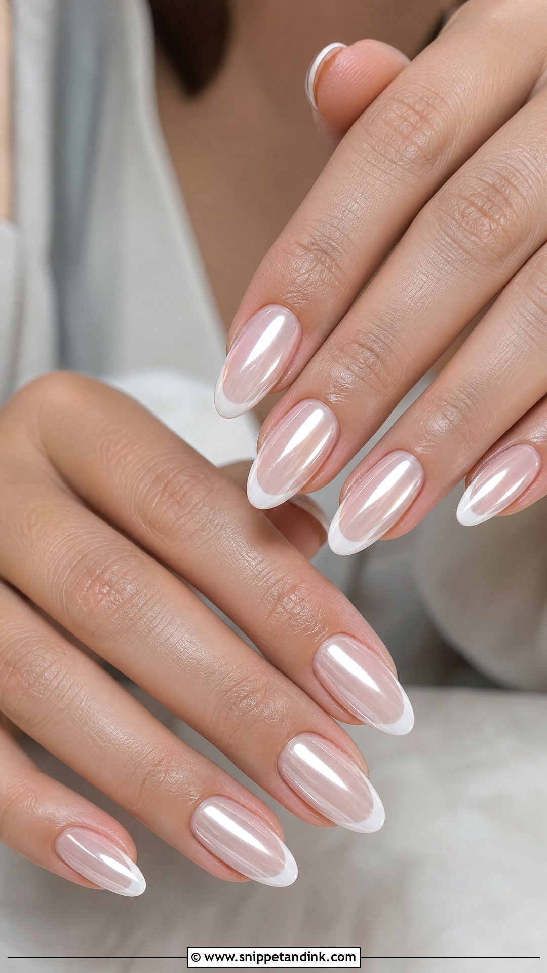 Chrome French Bride Wedding Nails - Snippet and Ink - 25 Elegant French Bride Wedding Nails