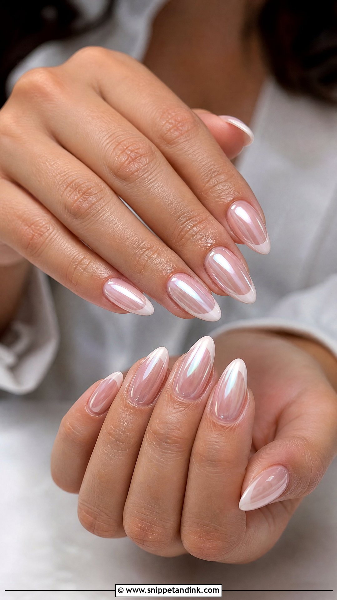 Chrome French Marriage Nails - Snippet and Ink - 25 Marriage Nails Art Designs