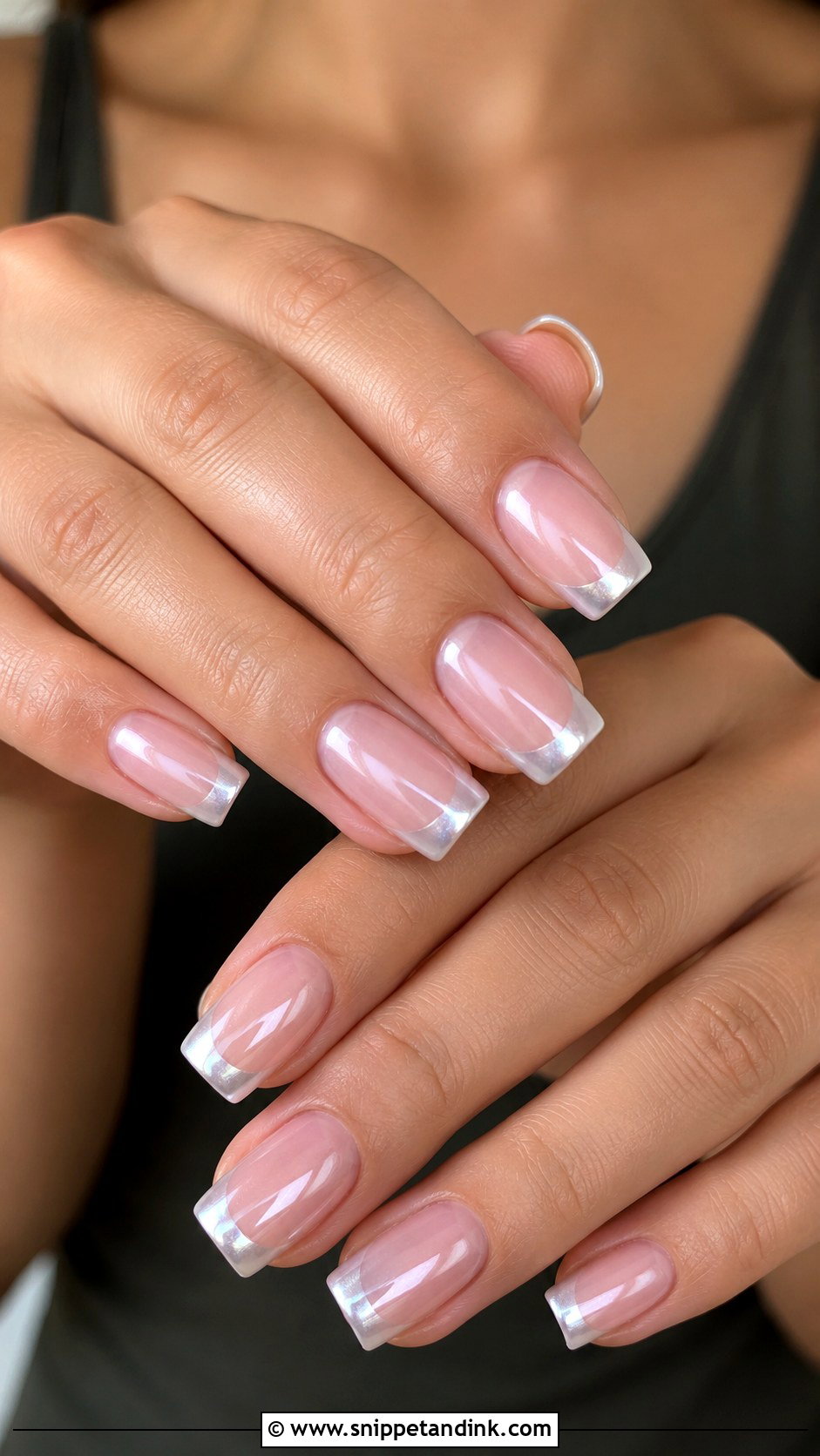 Chrome French Square Wedding Nails - Snippet and Ink - 20 Square Wedding Day Nails