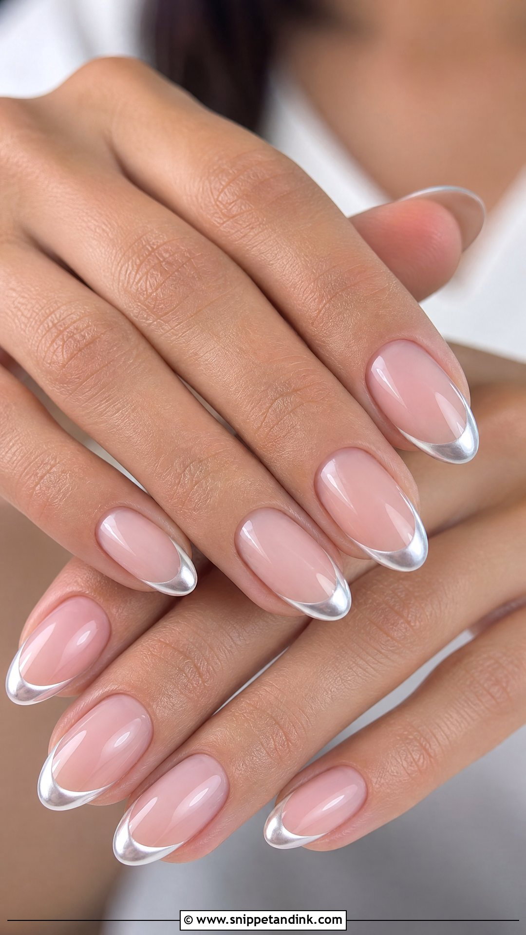 Chrome French Wedding Nails - Snippet and Ink - 25 Wedding Nails 2024