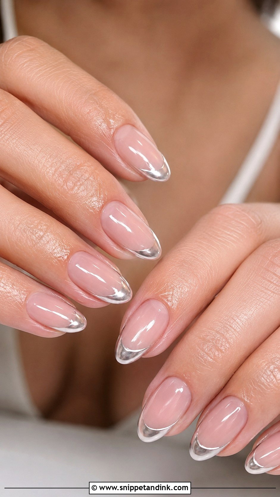 Chrome French Wedding Nails - Snippet and Ink - 20 Nails Art for Wedding