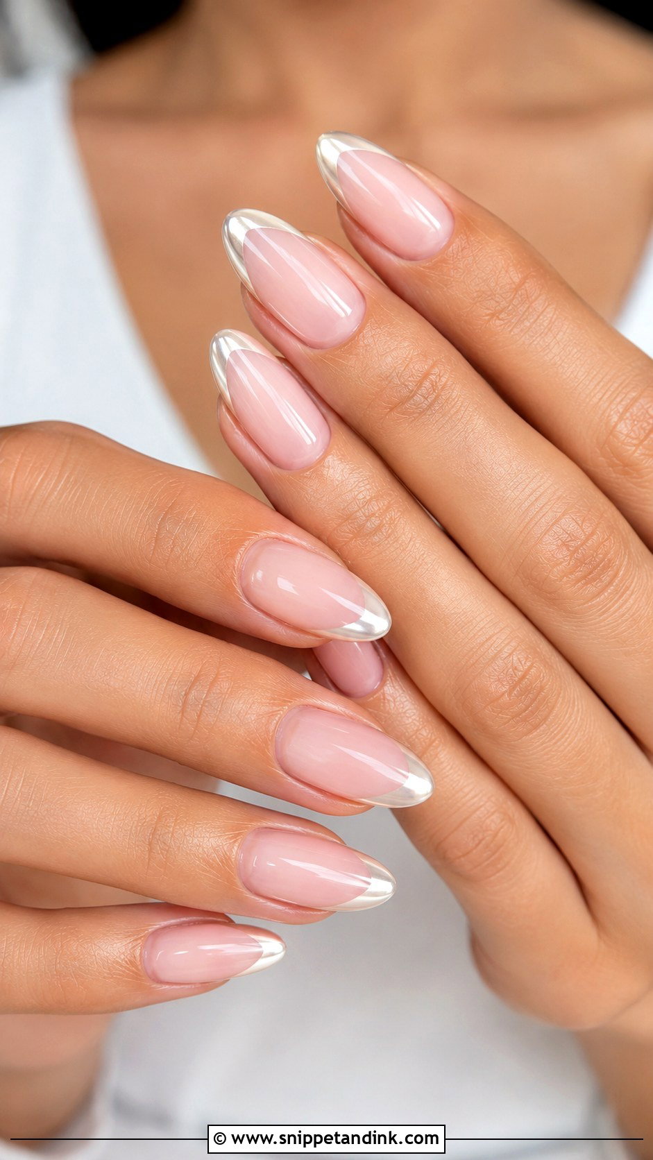 Chrome French Wedding Nails - Snippet and Ink - 20 Wedding Nails Design the Bride