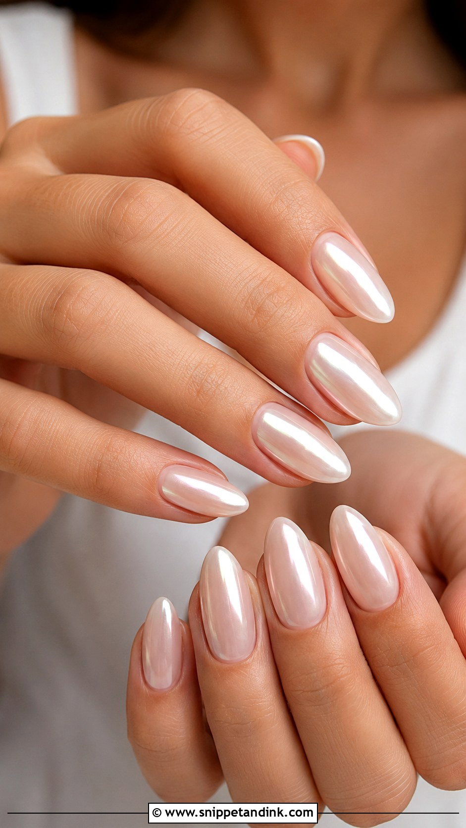 Chrome Glazed Wedding Nails - Snippet and Ink - 30 Elegant Nail Art Wedding Ideas