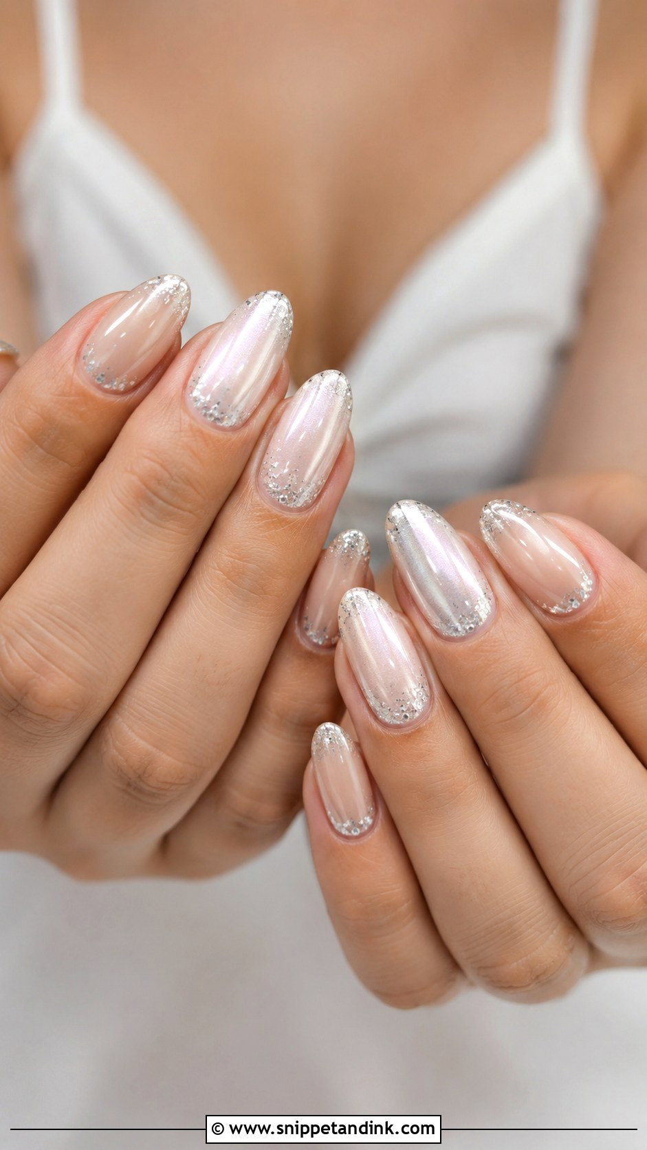 Chrome Glitter Bridal Nails - Snippet and Ink - 20 Glitter Bridal Nails