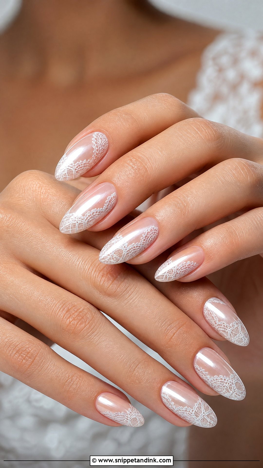 Chrome Lace Wedding Nails - Snippet and Ink - 25 Chrome Wedding Nails