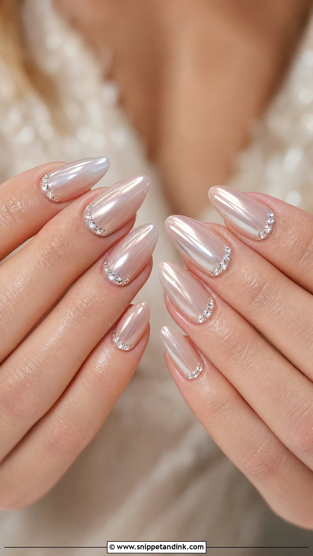 Chrome Rhinestone Wedding Nails - Snippet and Ink - 25 Chrome Wedding Nails
