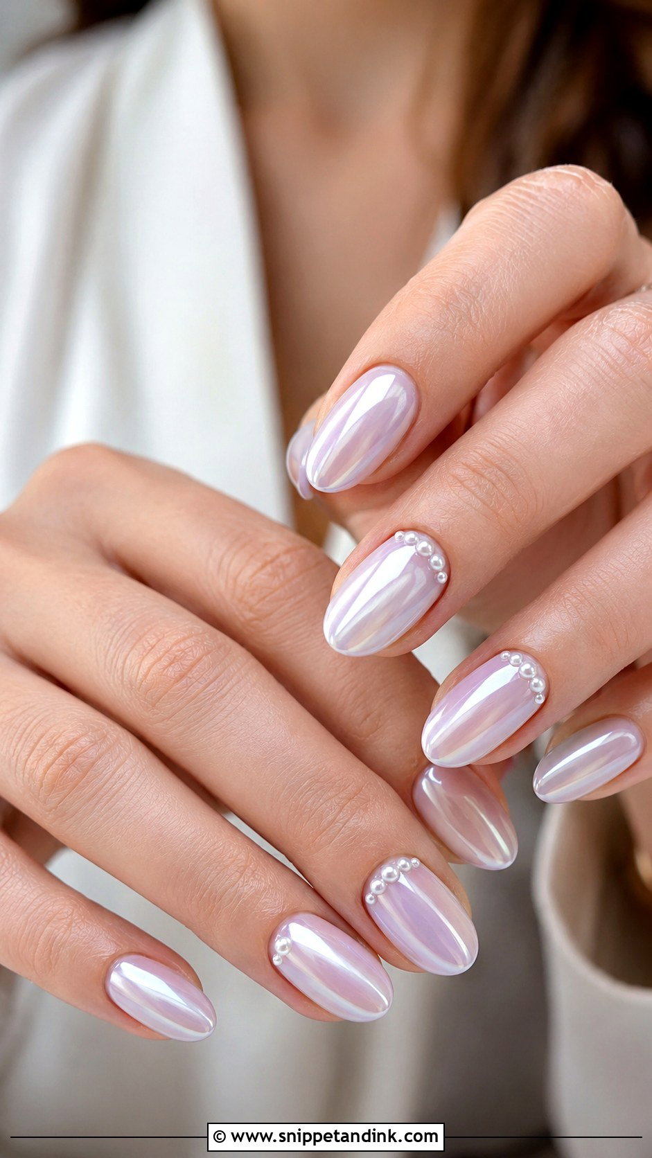 Chrome Wedding Nails With Pearls - Snippet and Ink - 20 Chrome Nails for Wedding