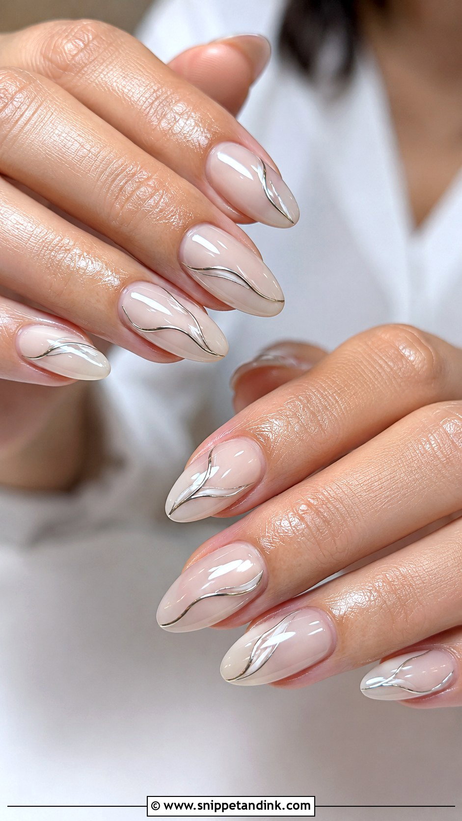 Chrome Wedding Nails With Swirls - Snippet and Ink - 20 Chrome Nails for Wedding