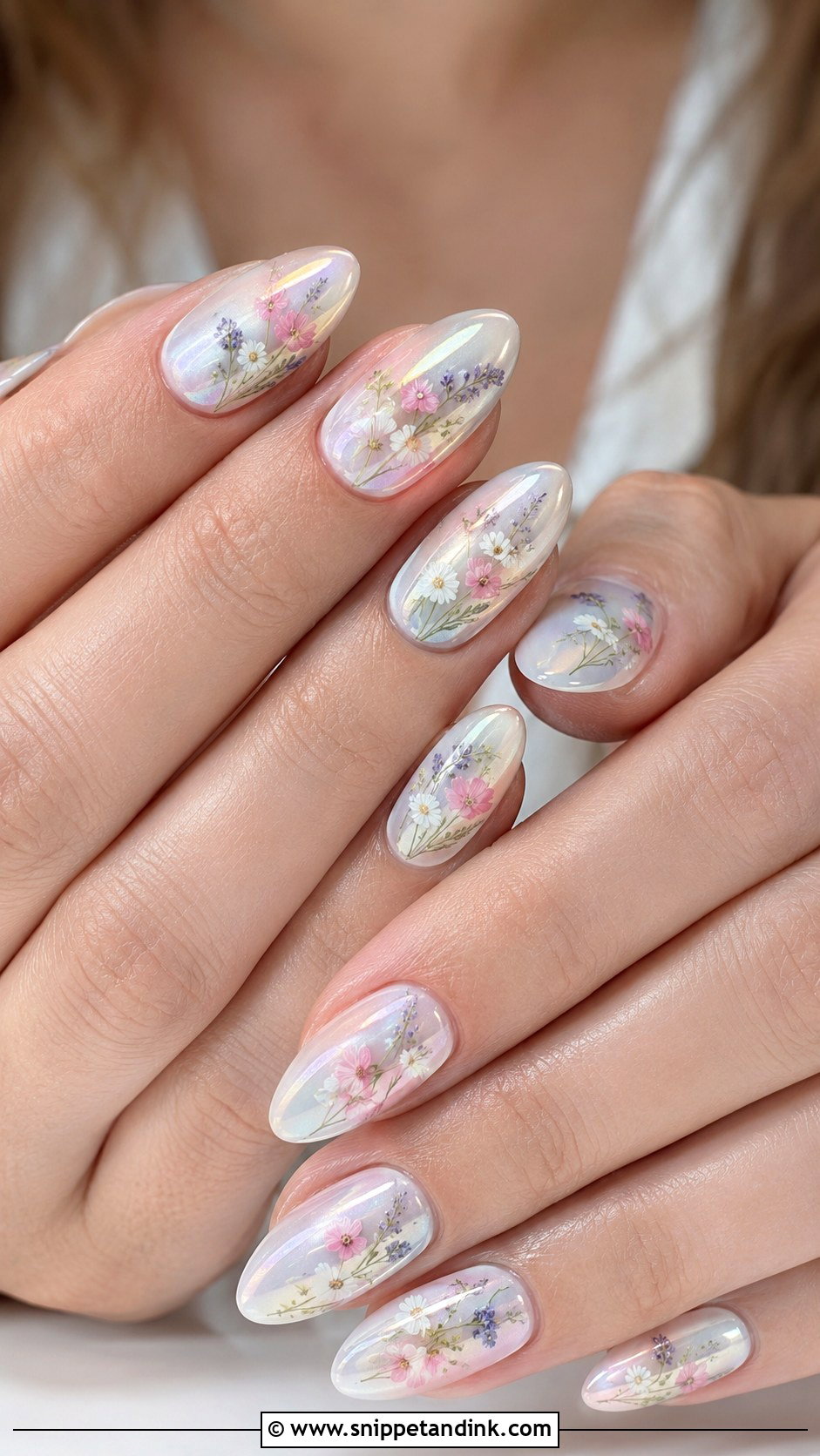 Chrome Wildflower Wedding Nails - Snippet and Ink - 20 Wildflower Wedding Nails