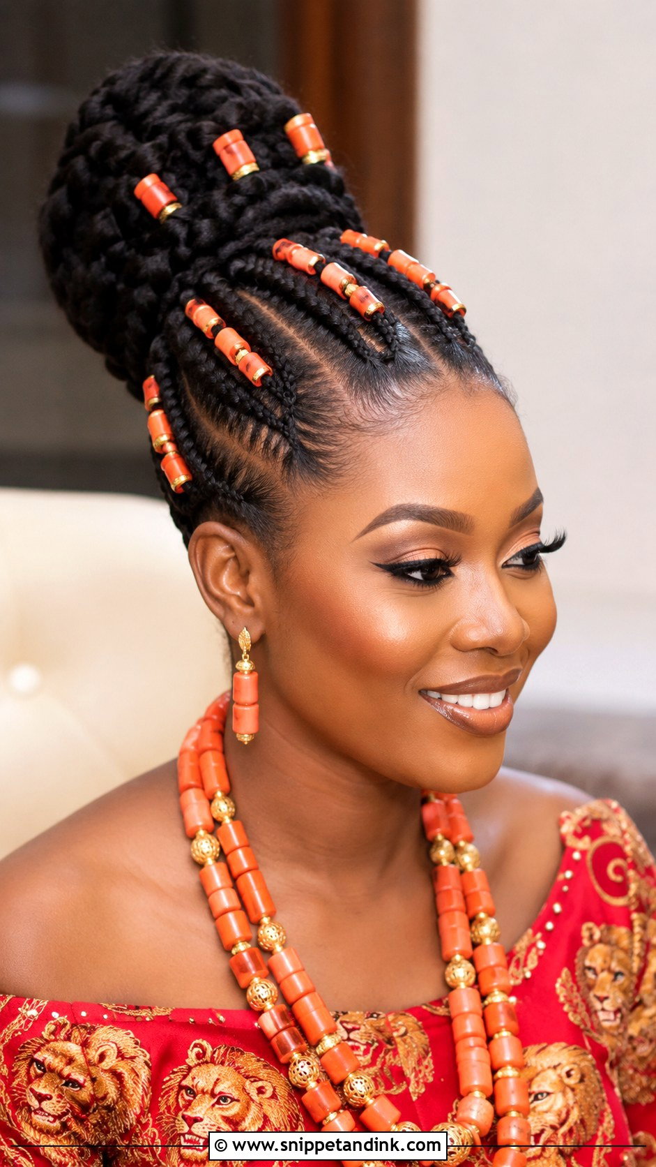 Chunky Cornrow Updo - Snippet and Ink - 20 Igbo Bride Hairstyles