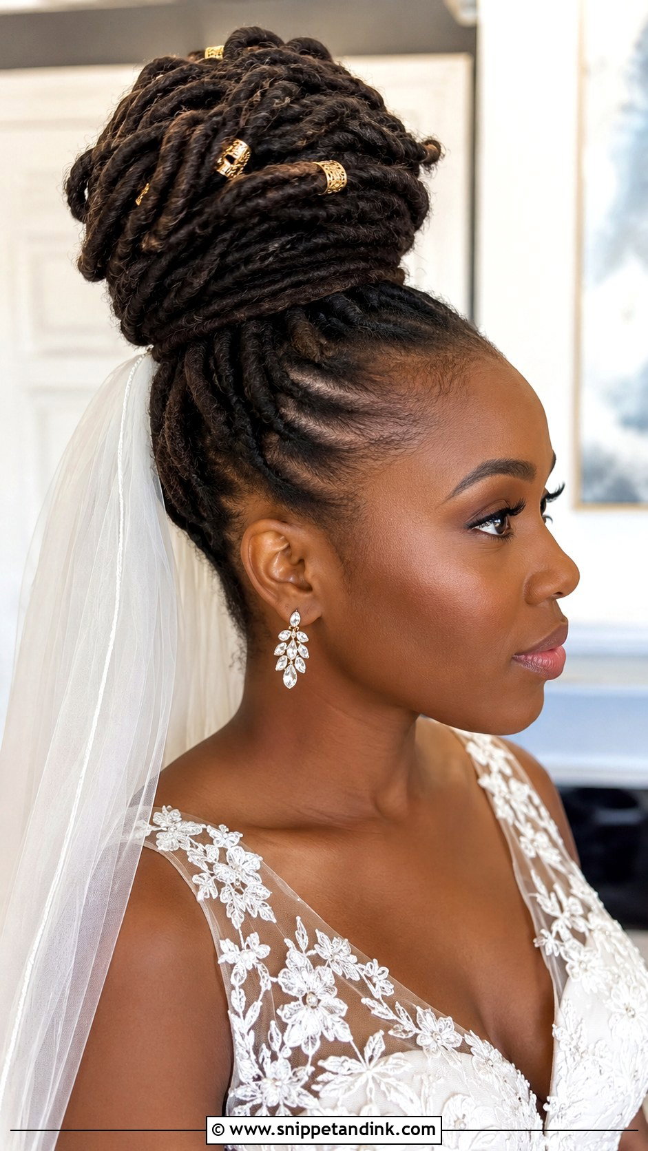 Chunky Loc Bun - Snippet and Ink - 25 Locs Wedding Hairstyles Brides