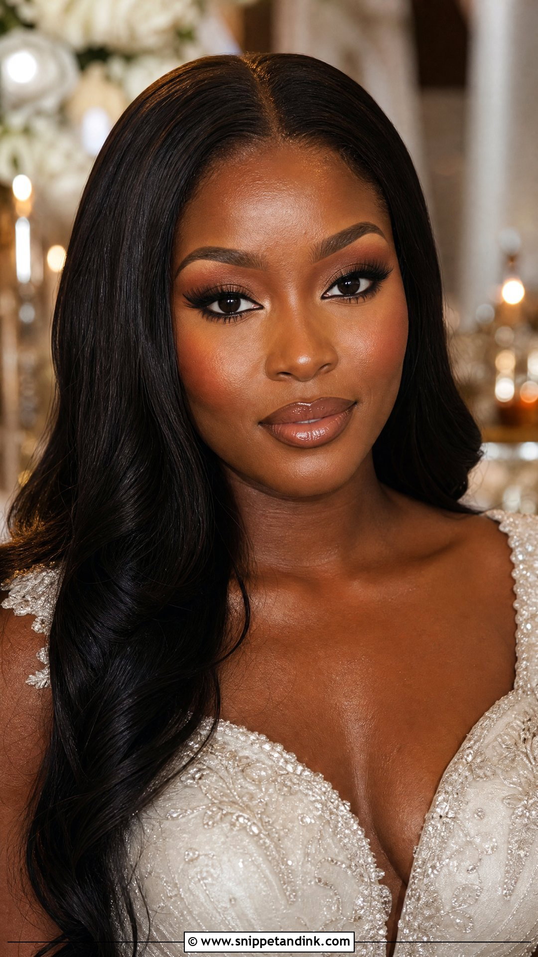 Cinnamon Brown Bridal Lip Combo With Full Glam Makeup - Snippet and Ink - 25 Bridal Lip Combo Ideas