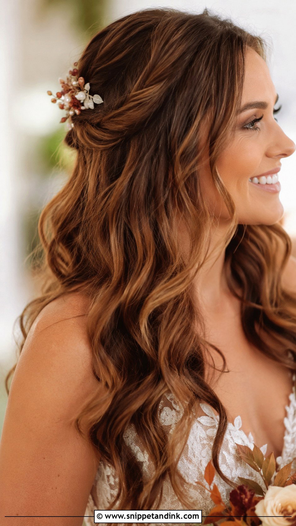 Cinnamon Brown Wedding Hair - Snippet and Ink - 25 Wedding Hair Color Ideas