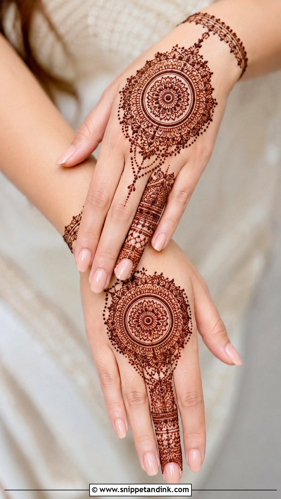 Circle Mehndi Design For Engagement - Snippet and Ink - 35 Circle Mehndi Designs