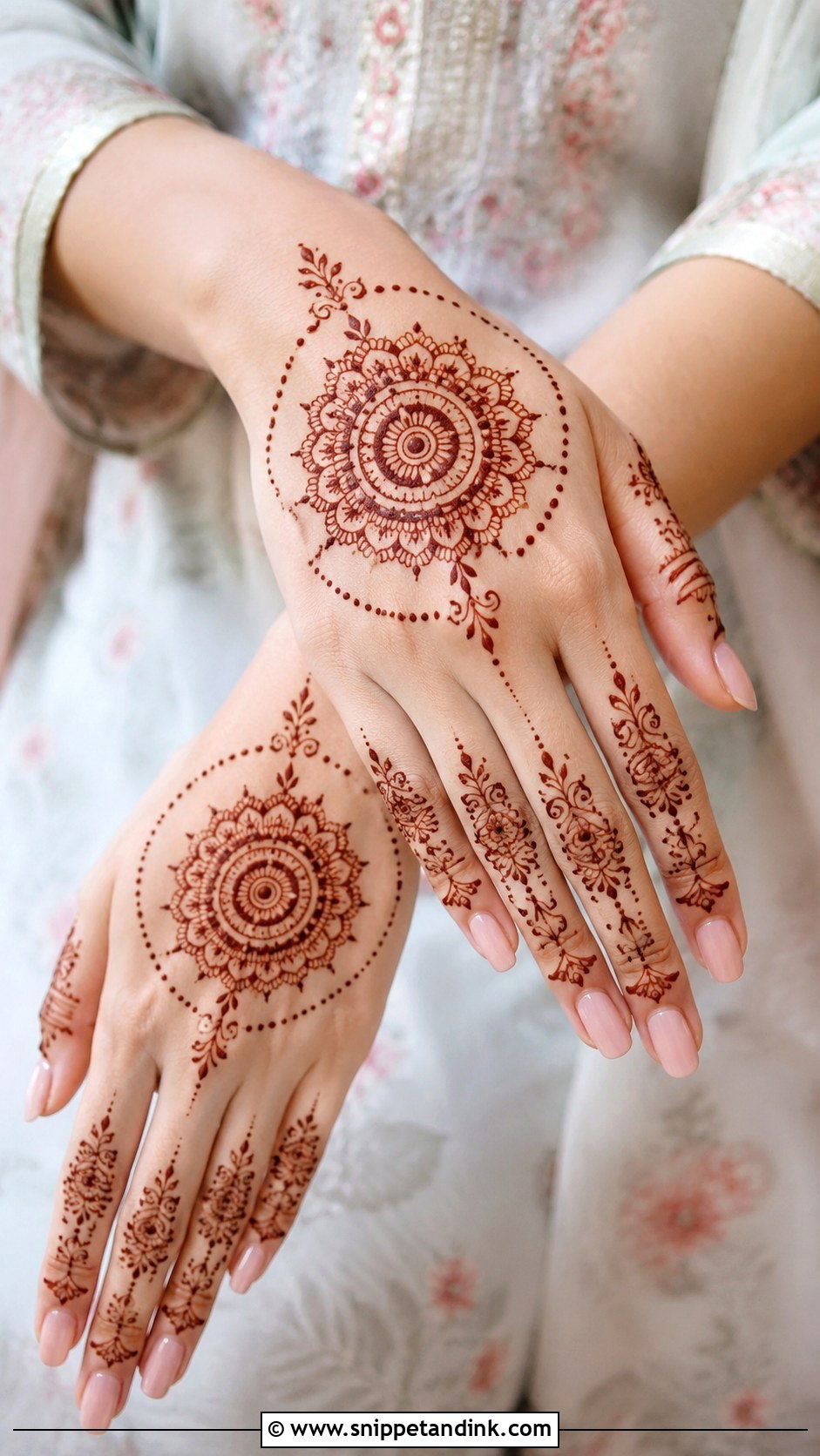 Circle Mehndi Design With Dots - Snippet and Ink - 35 Circle Mehndi Designs